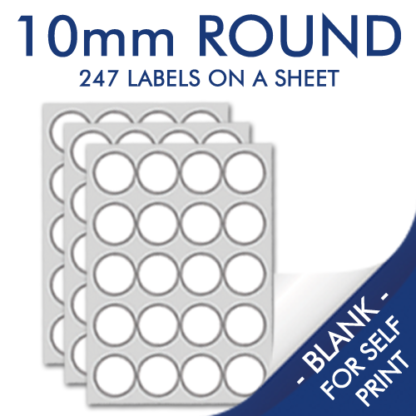 10mm Round A4 Sheet Labels