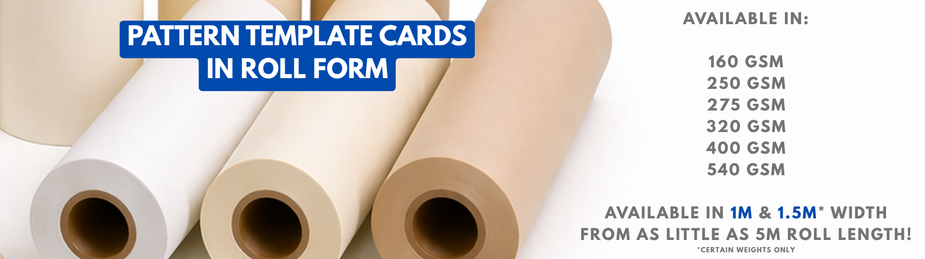 Template cards available in 160, 250, 275, 320, 400 & 540 gsm!