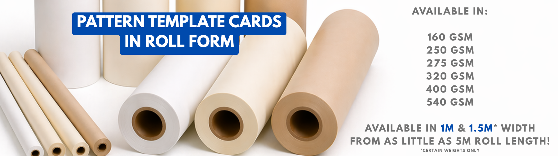 Template cards available in 160, 250, 275, 320, 400 & 540 gsm!