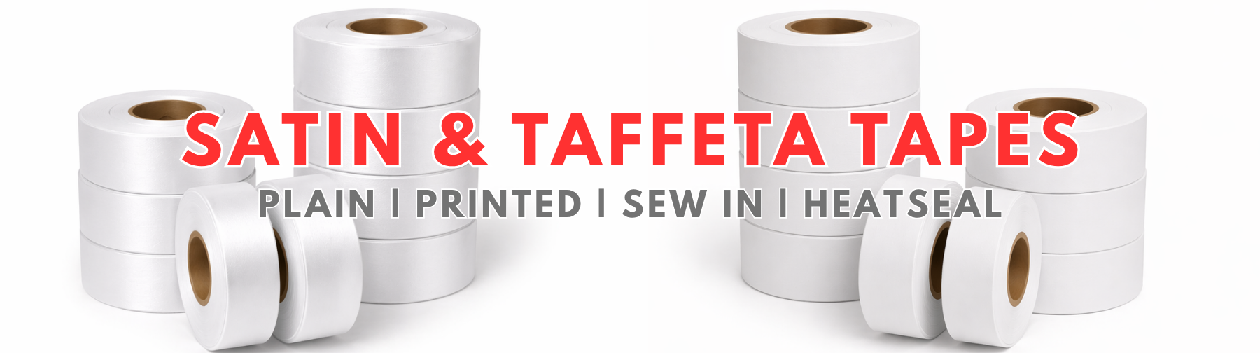 Polyester SATIN and Nylon TAFFETA Fabric Tapes that are printable. Ideal for wash care labels.